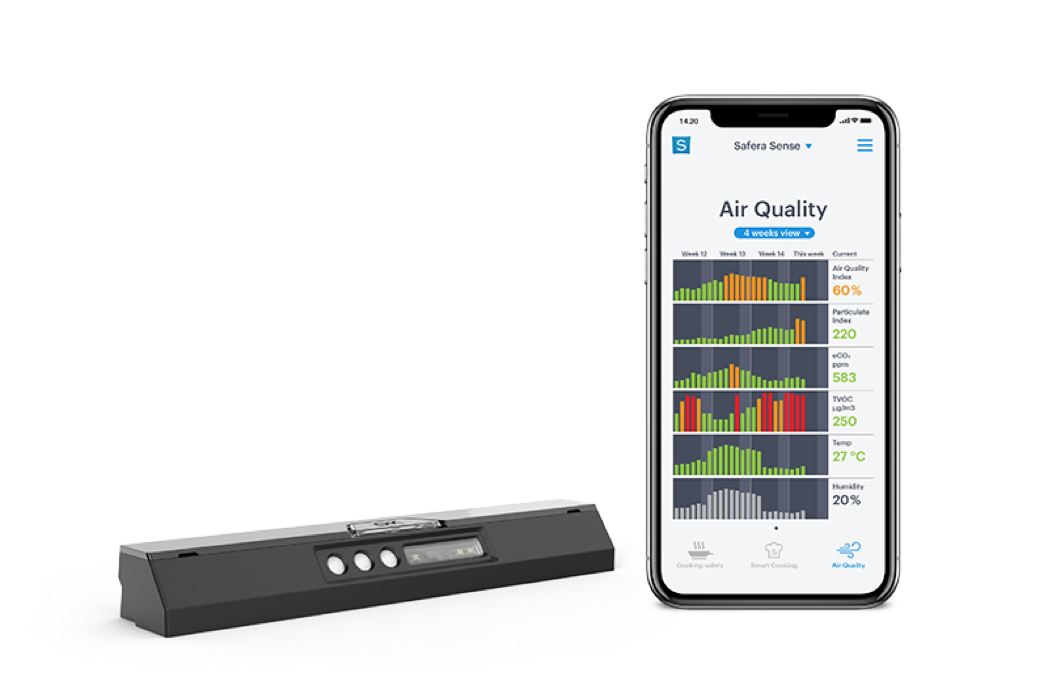 Компания Safera представила новое решение:  кухонный сенсор Smart Cooking для улучшения качества воздуха в помещении, основанный на газовом датчике ZMOD4410 от производителя Renesas
